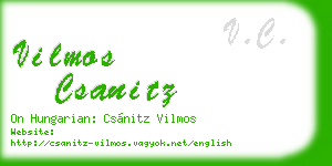 vilmos csanitz business card